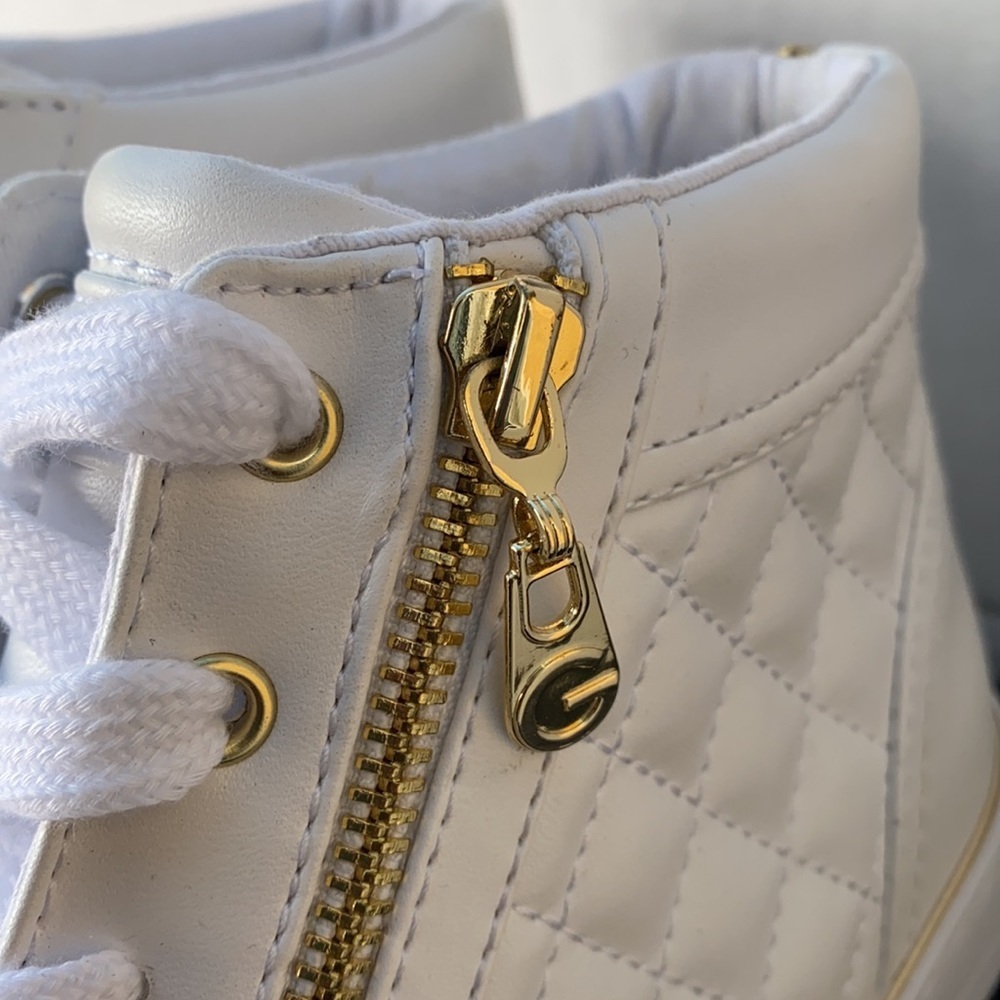 New G by Guess White Gatsin High Top Sneakers SZ 8 - Picture 7 of 8